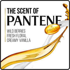 Acondicionador Pantene Pro-V con complejo calma-frizz, envase visible.