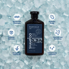 Rich lather from Particle Hair Thickening Shampoo ready to cleanse the scalp