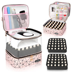 Partreko organizador doble capa para esmaltes, fácil acceso a 60 frascos