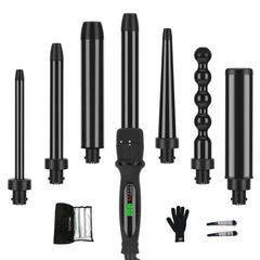 PARWIN PRO BEAUTY set de 7 barras curling para rizos y ondas, cambios fáciles.