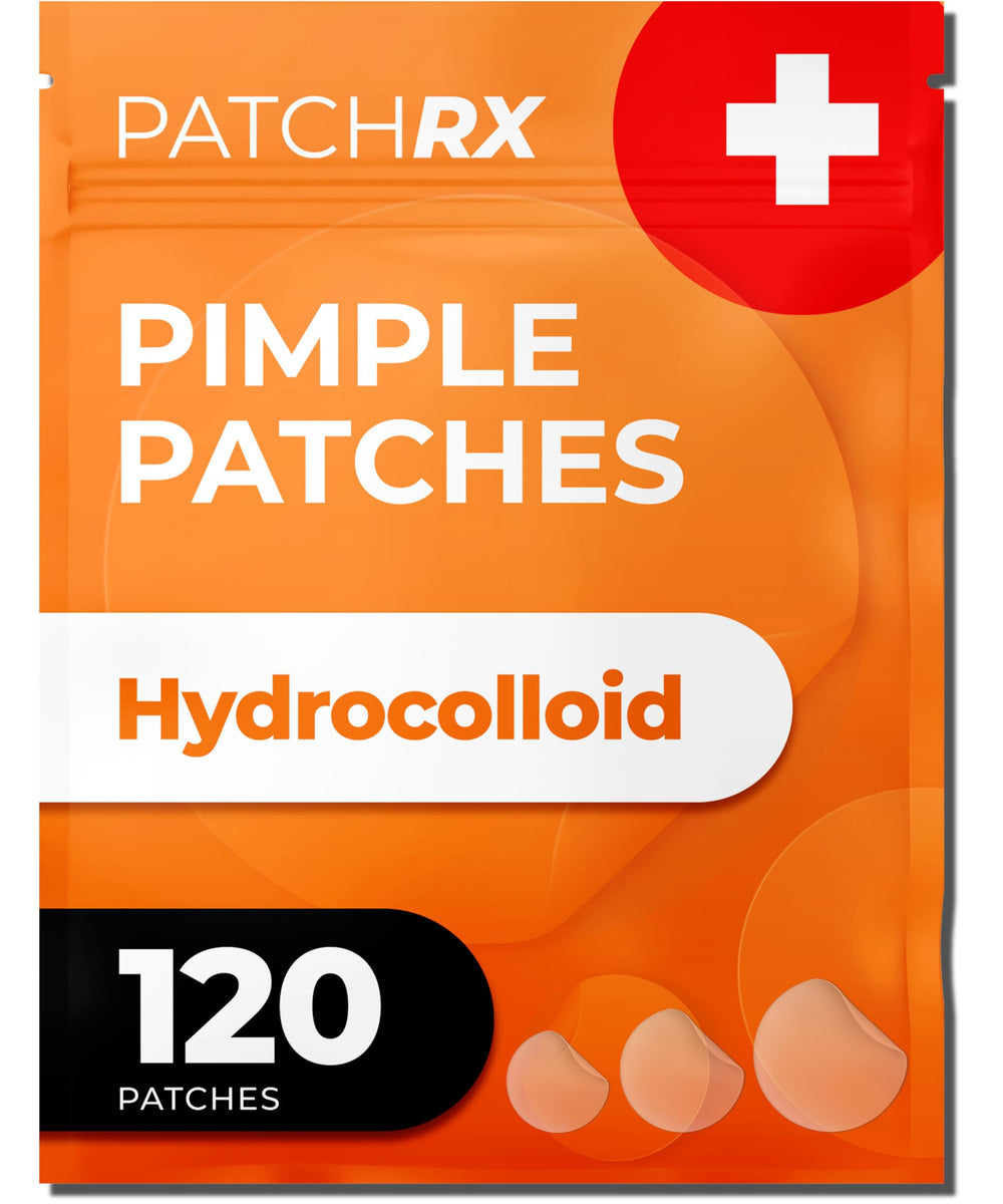 PatchRx parches para acné con aceite de árbol de té, empaque listo para uso diario.