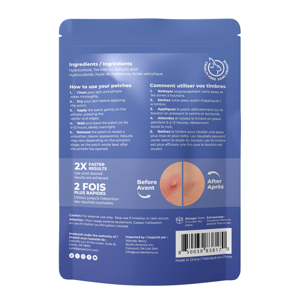 PatchRx parches acné rostro: cobertura discreta para uso en el rostro durante el día.