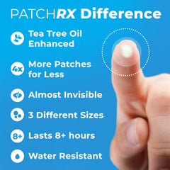 PatchRx parches con tallas pequeñas, medianas y grandes para zonas.