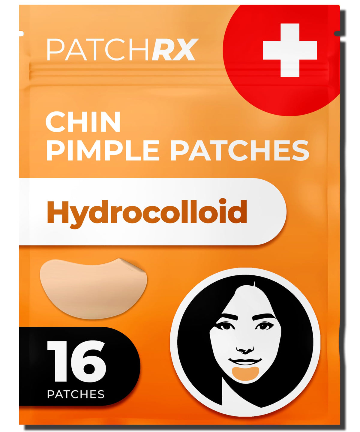 PatchRx parches barbilla, empaque práctico para uso diario.