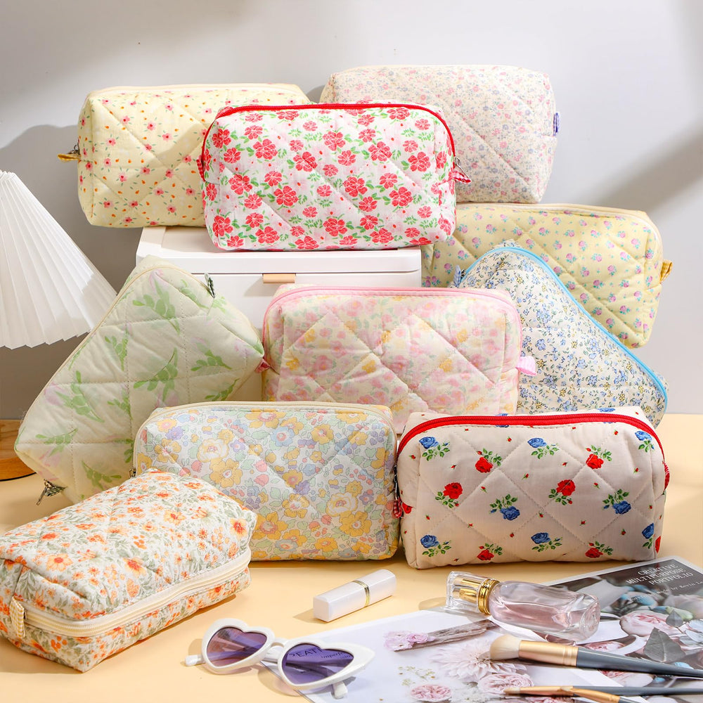 Paterr bolsas cosméticos algodón floral, durabilidad suave para uso diario