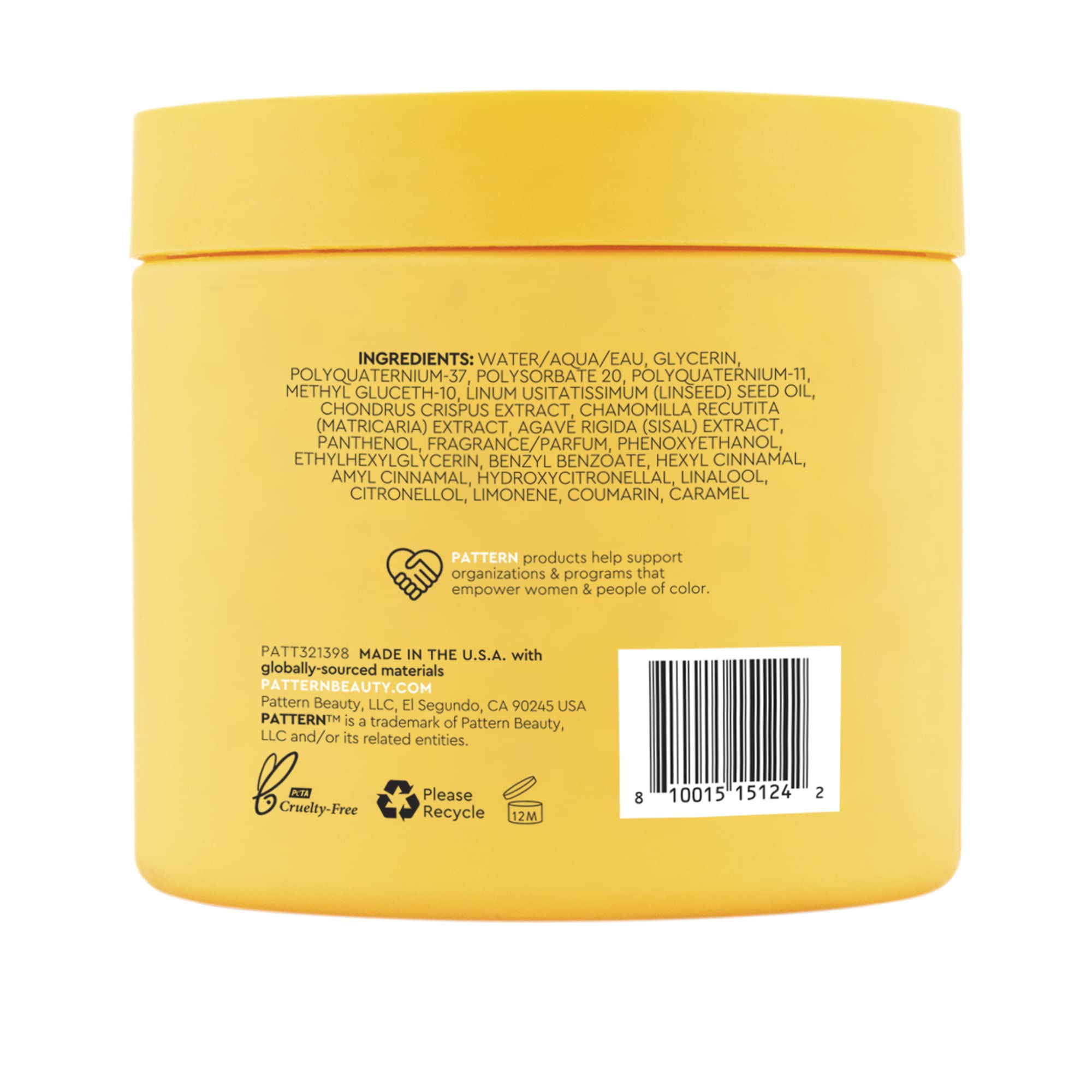 PATTERN Styling Custard, sans-parabènes: formule sans parabènes et sans sulfates.