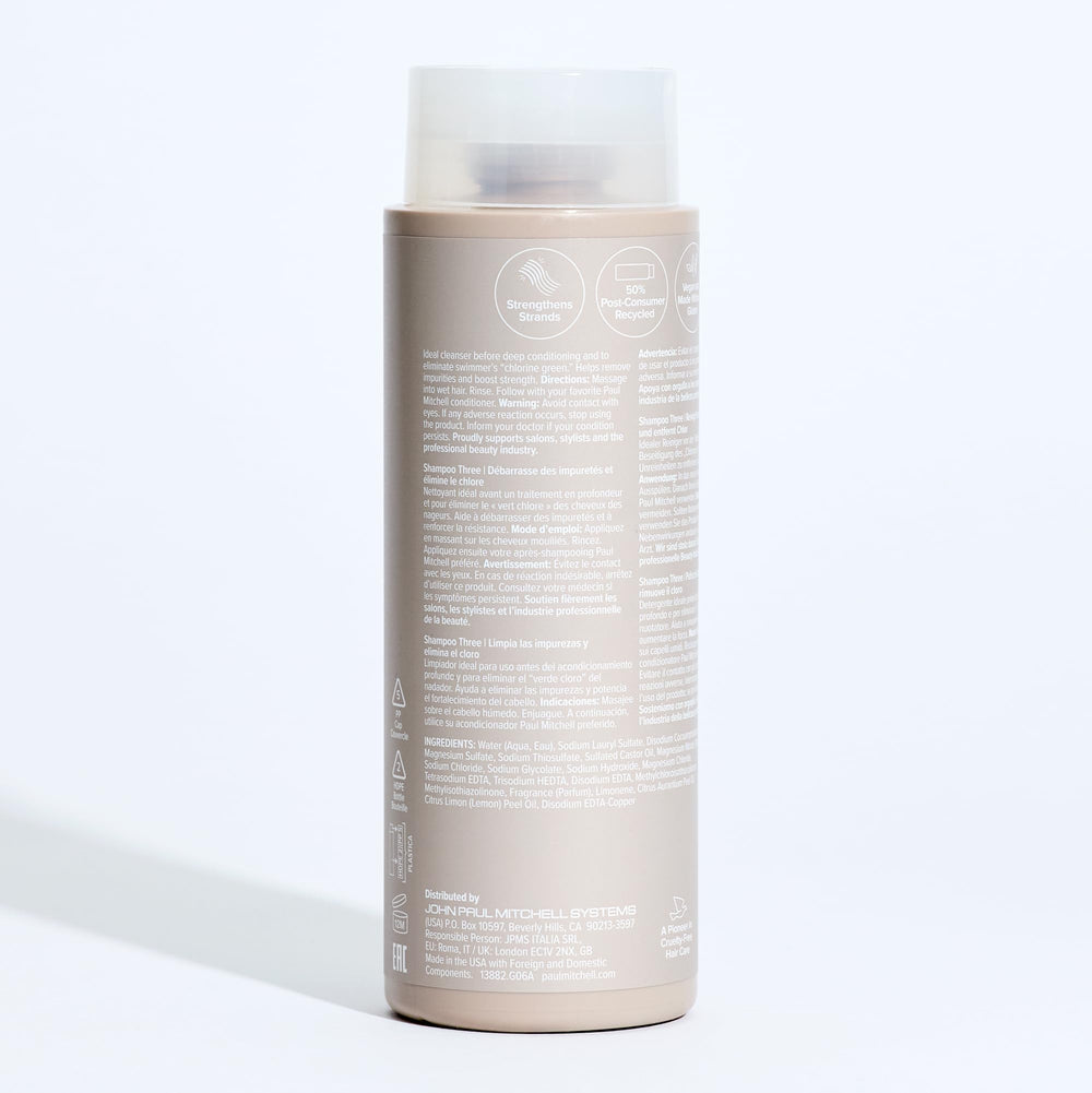 Paul Mitchell Shampoo Three envase ecológico con material reciclado
