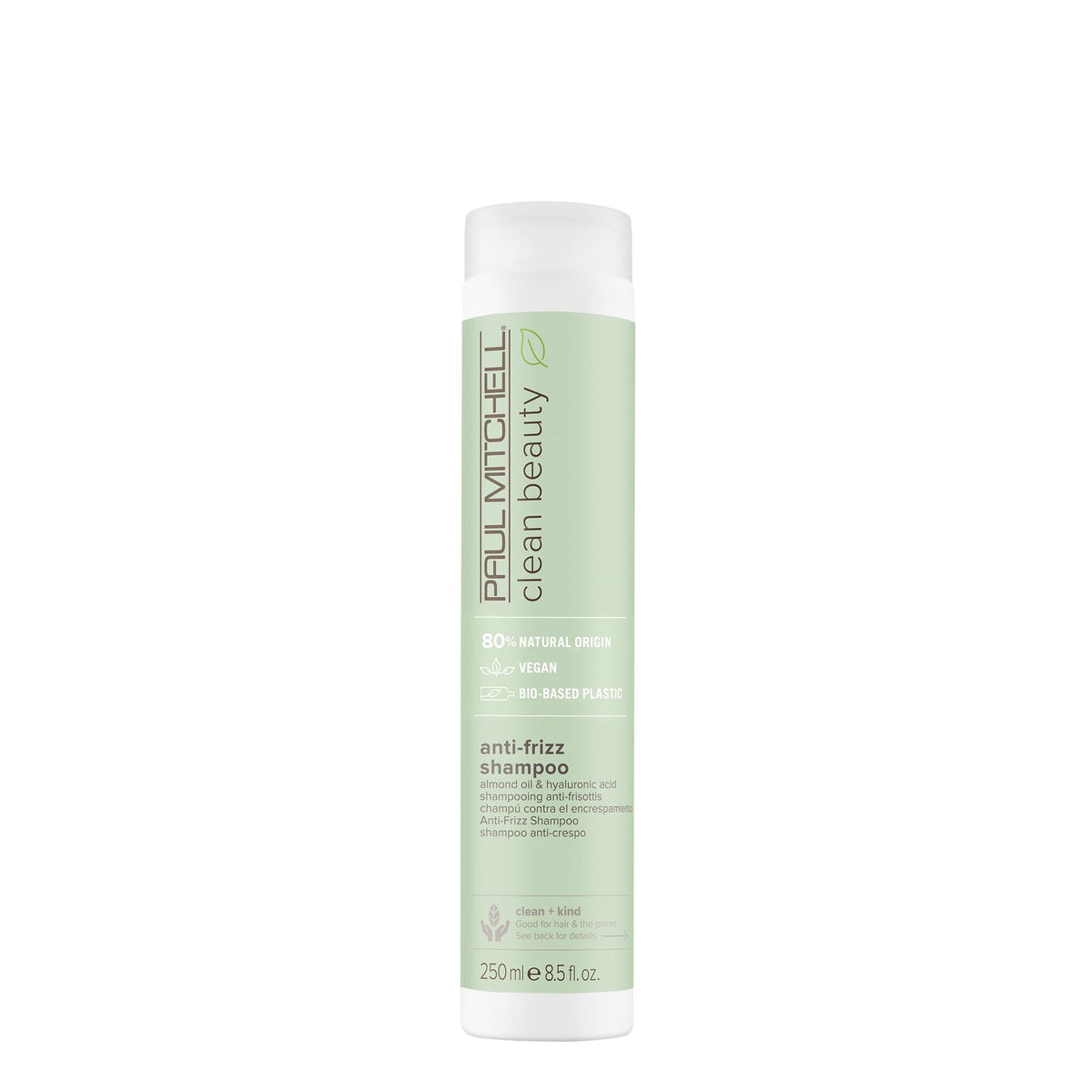Paul Mitchell Clean Beauty Anti-Frizz Shampoo: botella, controla el frizz para cabello texturizado.