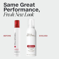 Paul Mitchell Sculpting Foam para todo tipo de cabello, brinda brillo suave.
