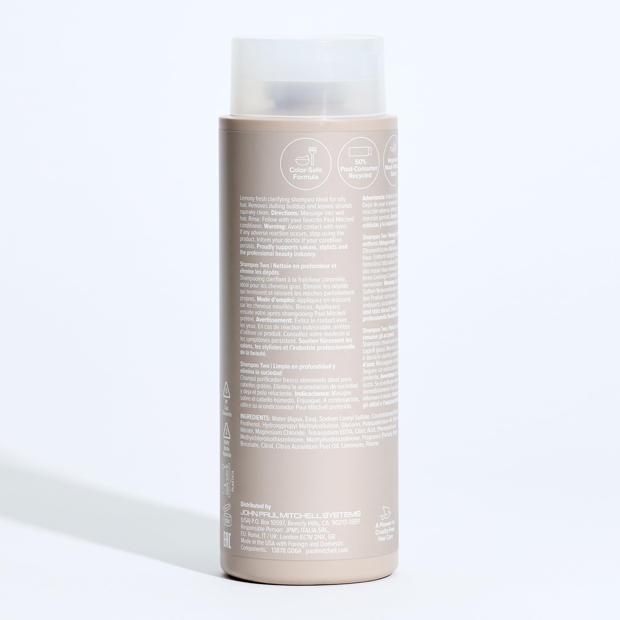 Paul Mitchell Shampoo Two, resultados de cabello limpio, brillante y con cuerpo