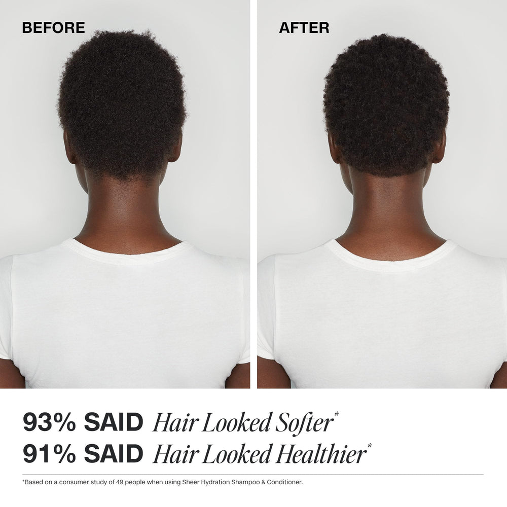 Brillo notable tras usar Paul Mitchell Sheer Hydration, ideal para un look saludable.