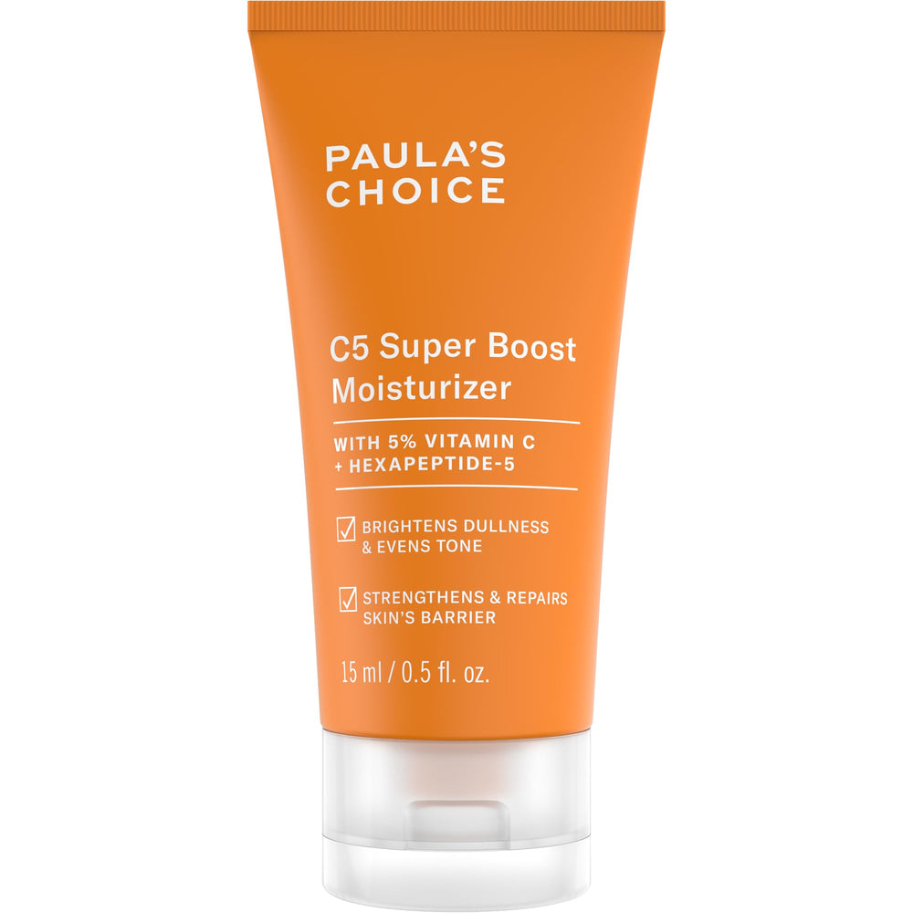 Paula's Choice C5 Moisturizer jar close-up; fragrance-free hydration with vitamin C.