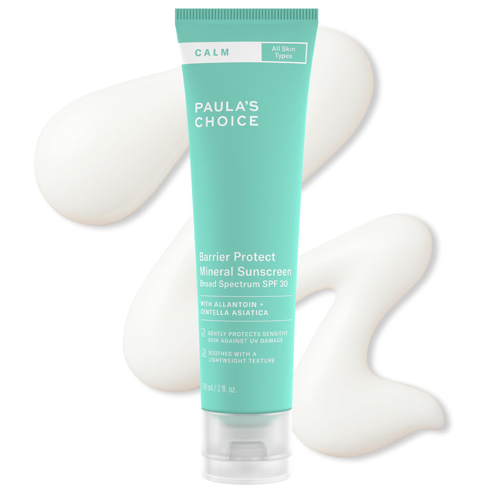 Paula's Choice Calm Barrier Protect, bote de crema facial con SPF 30 para piel sensible.
