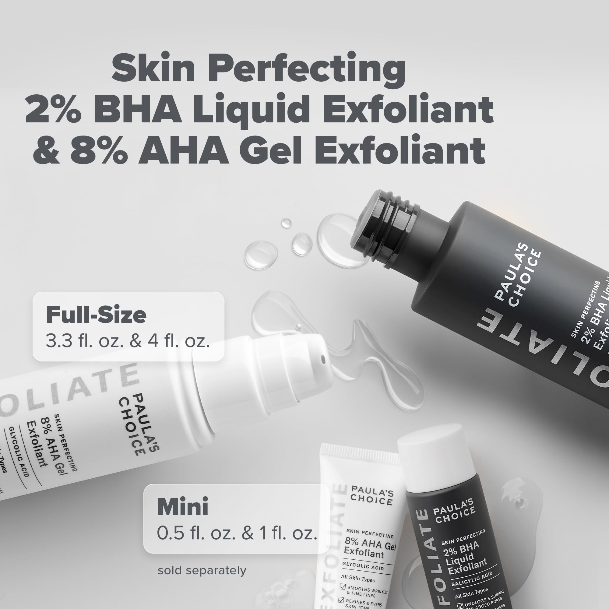 Paula's Choice, ácido glicólico y salicílico, exfoliación suave para textura de piel