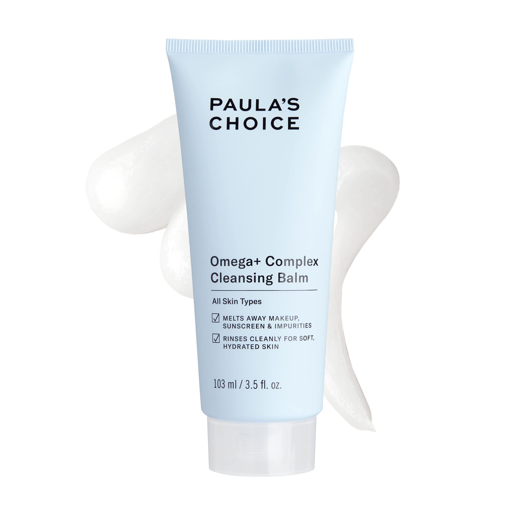 Paula's Choice Omega Complex Balm: application douce pour démaquillage efficace.
