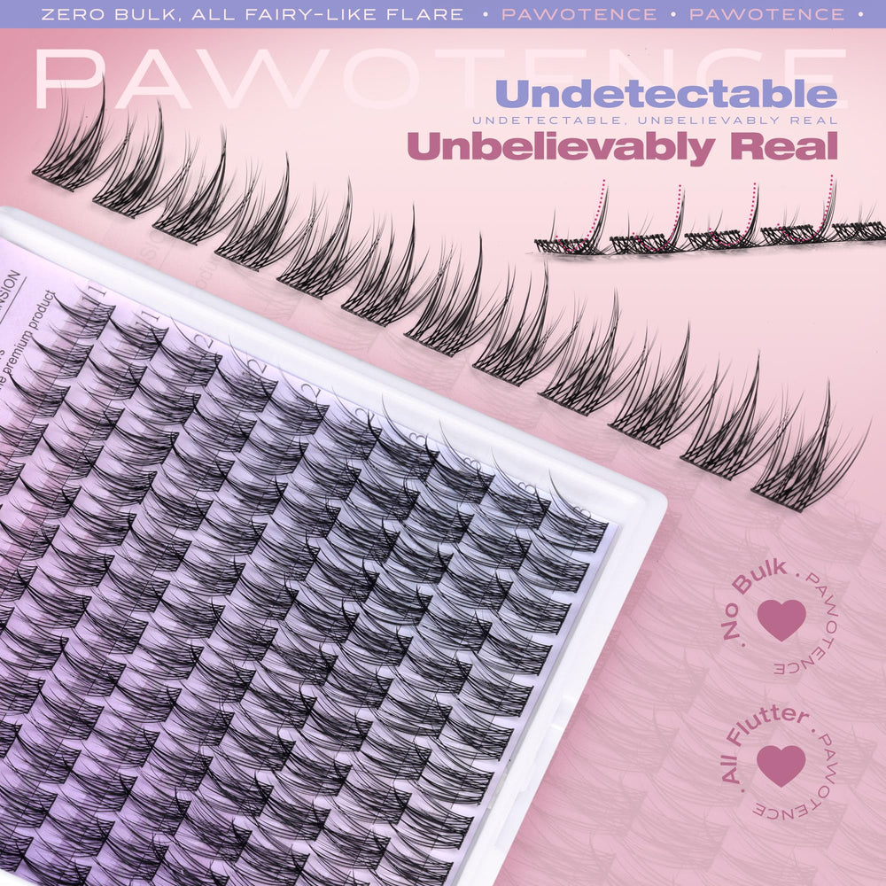 Pawotence fibra premium crea efecto flutter suave y natural.
