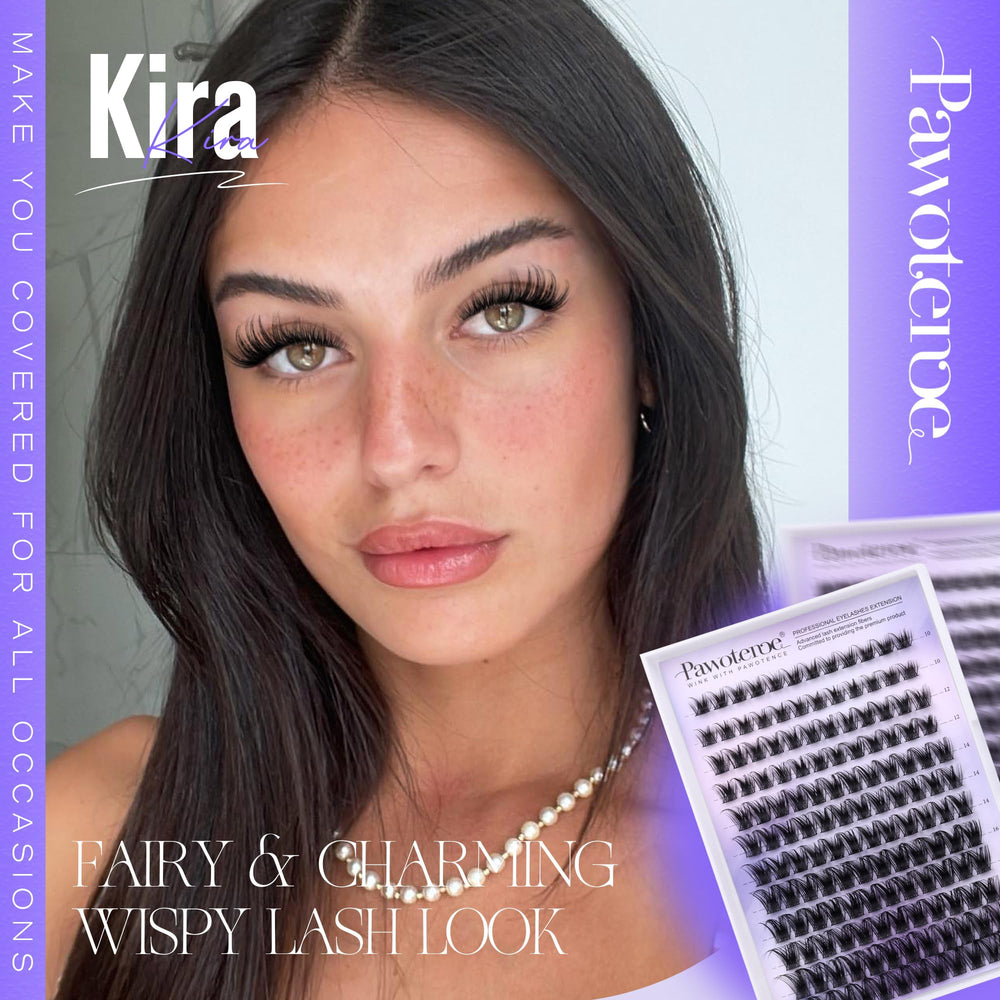 Pawotence Kira Lash Clusters, aplicacion-con-pinzas para colocación fácil