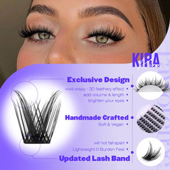 Pawotence Kira Lash Clusters, medidas 10-18 mm para estilos diversos
