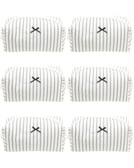 PAZIMIIK bolsa de maquillaje 6 piezas con diseño rayas negras, ideal para viaje organizado.