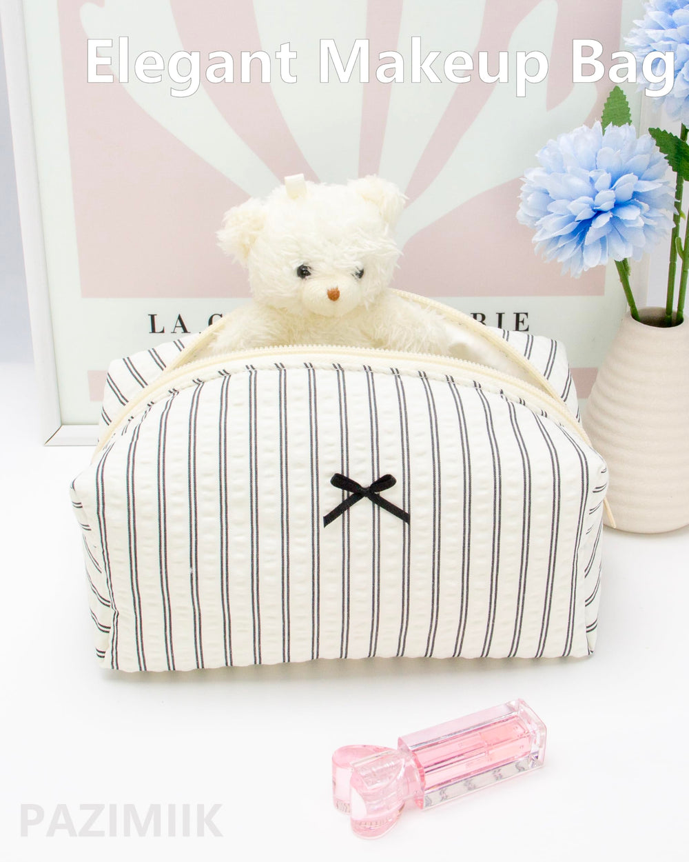 PAZIMIIK bolsa maquillaje ligera para uso diario y viajes.