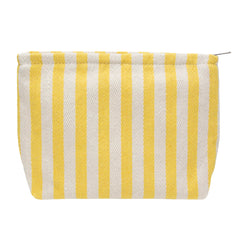 PAZIMIIK bolsa de maquillaje grande con rayas amarillas para viaje y organización.