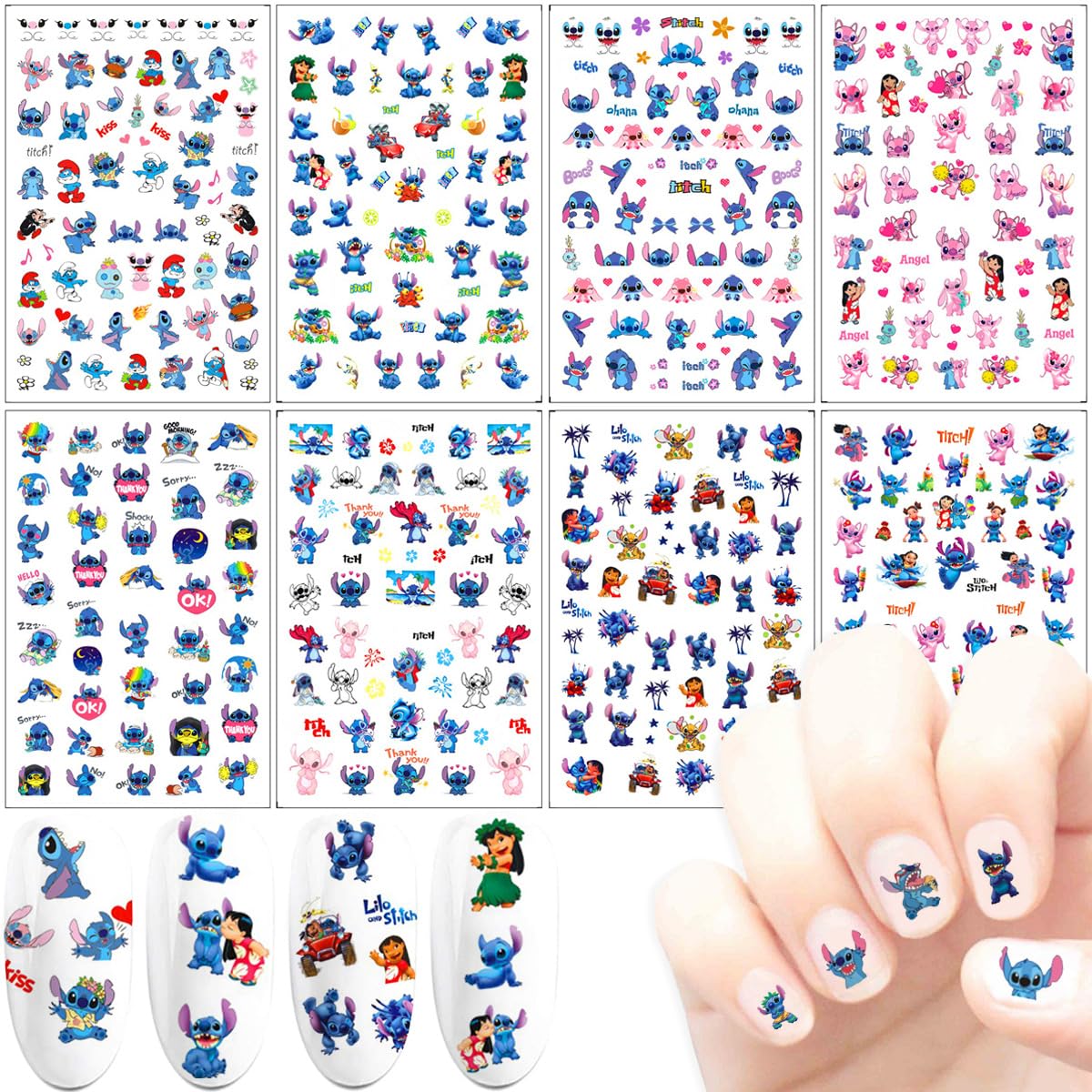 PDFADSK estampas uñas dibujos animados 3D para decorar uñas con estilo.
