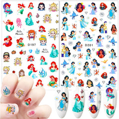 PDFADSK pegatinas de uñas 3D con personajes, para un acabado duradero en casa.