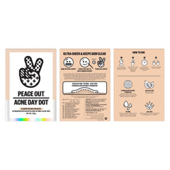 PEACE OUT Day Dot diseño hidrocoloide, absorbe impurezas superficiales sin textura.