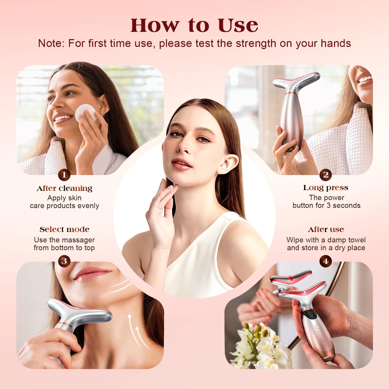 Pedete Massager Visage lumière blanche pour un soin global