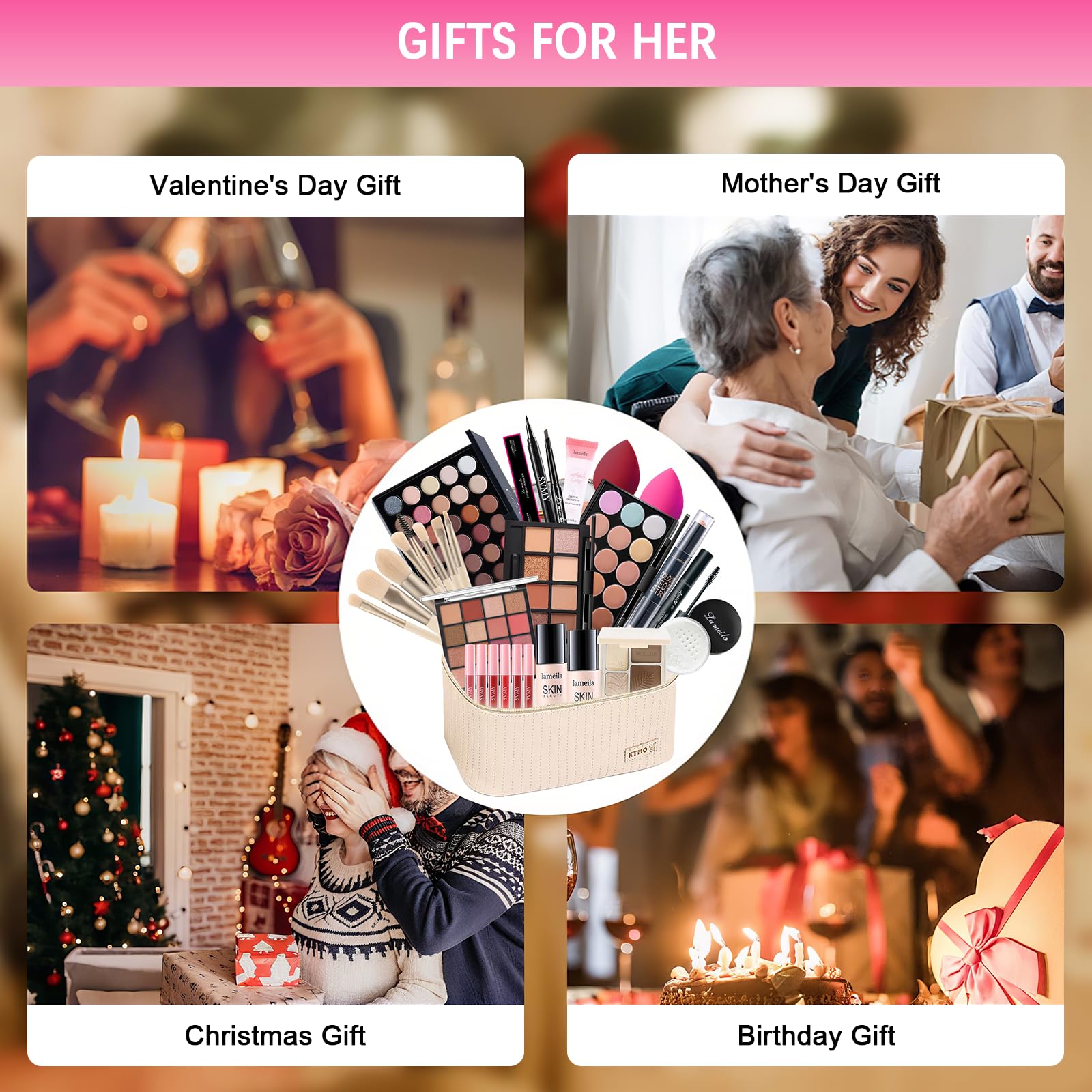 Peenice all-in-one makeup kit brushes deliver smooth application