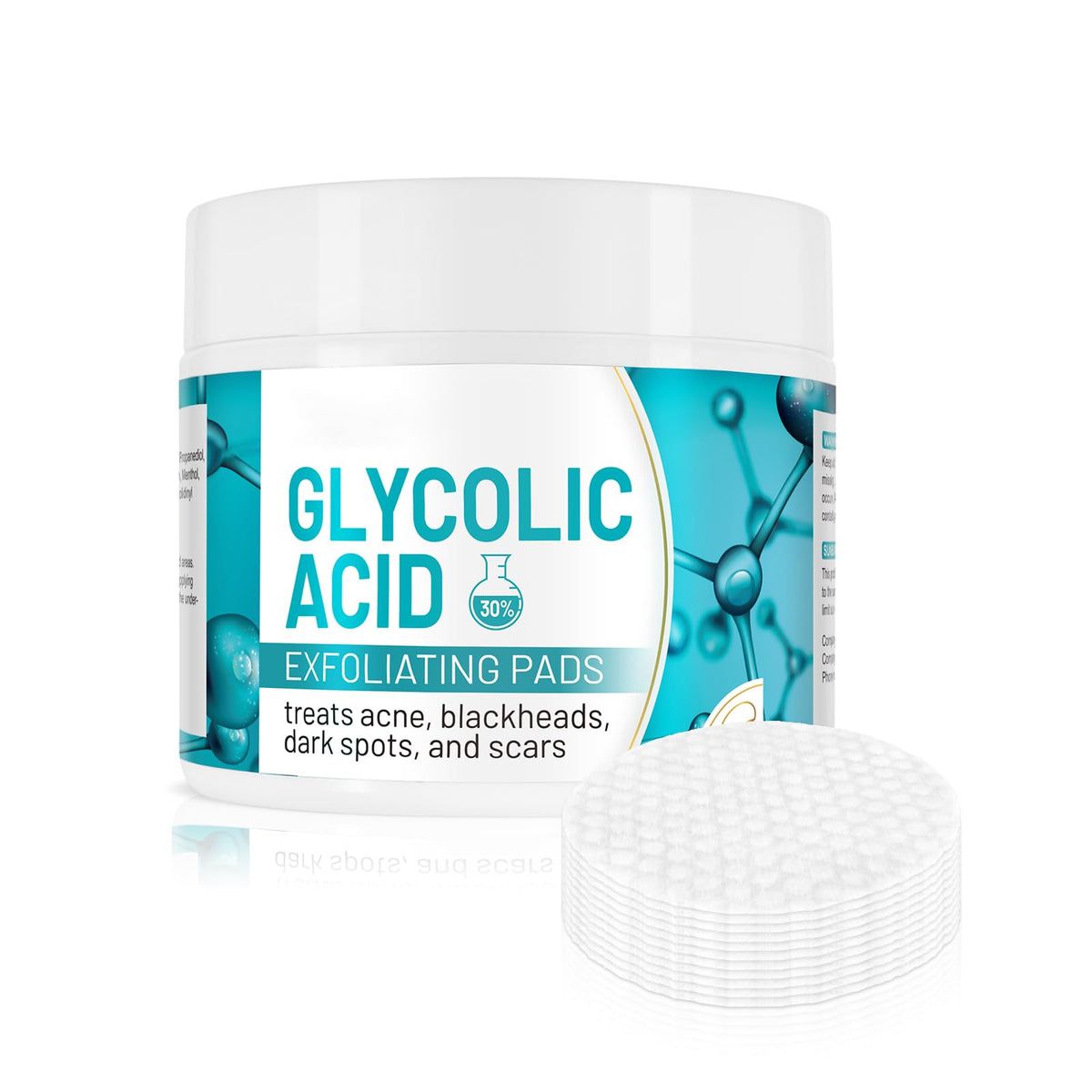 PEPHUCA discos exfoliantes con ácido glicólico al 30% para el rostro.