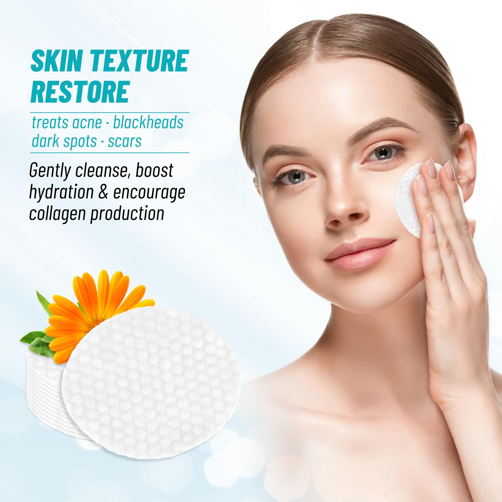 PEPHUCA poros más limpios tras exfoliación suave del rostro.