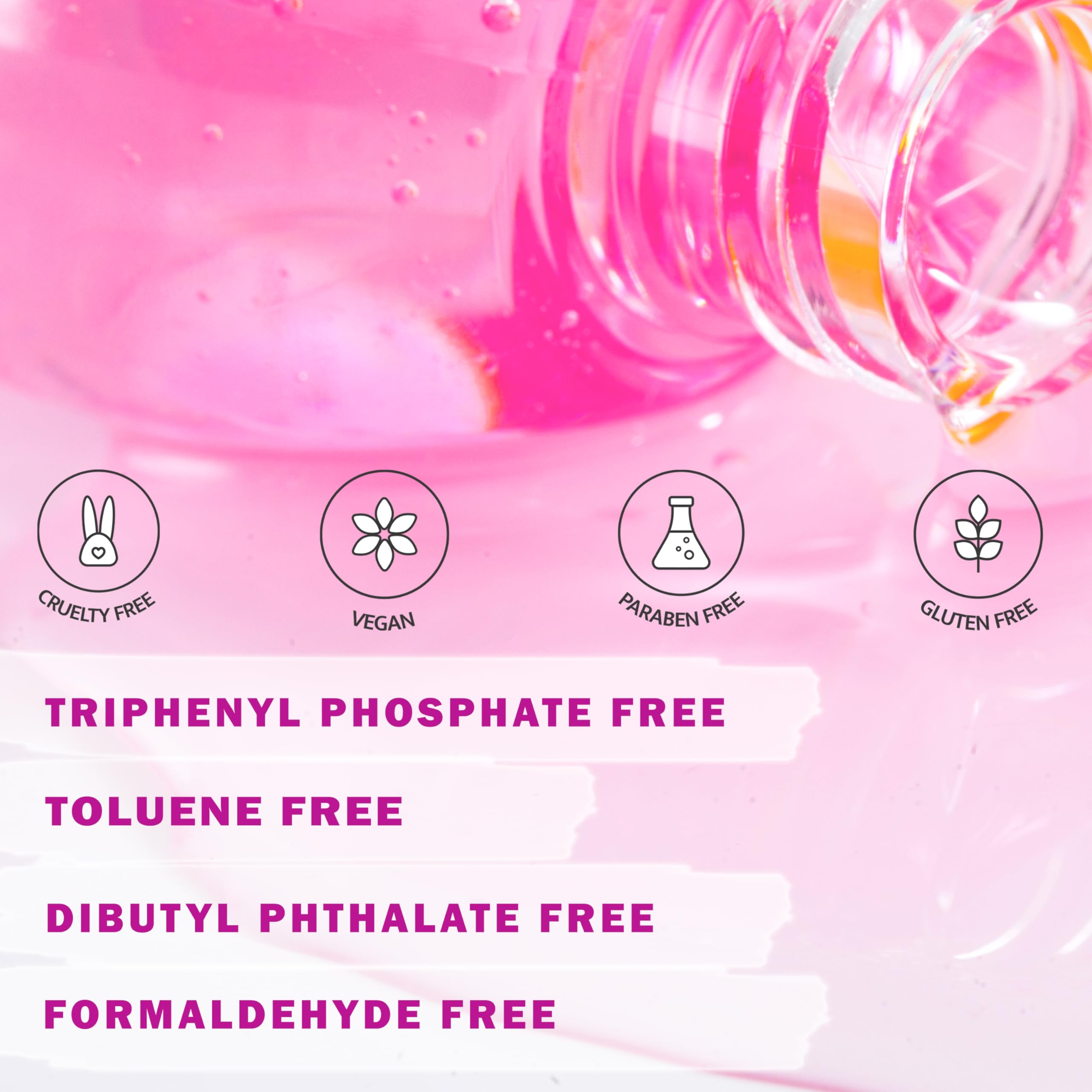 Perfect Formula capa de gel rosado rubí mantiene un aspecto gel natural.