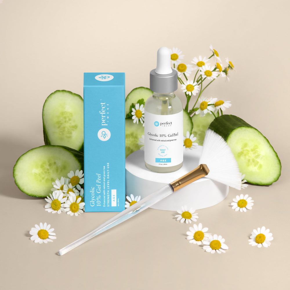 Applying the Perfect Image Glycolic Gel Peel in a skincare routine for brighter skin.