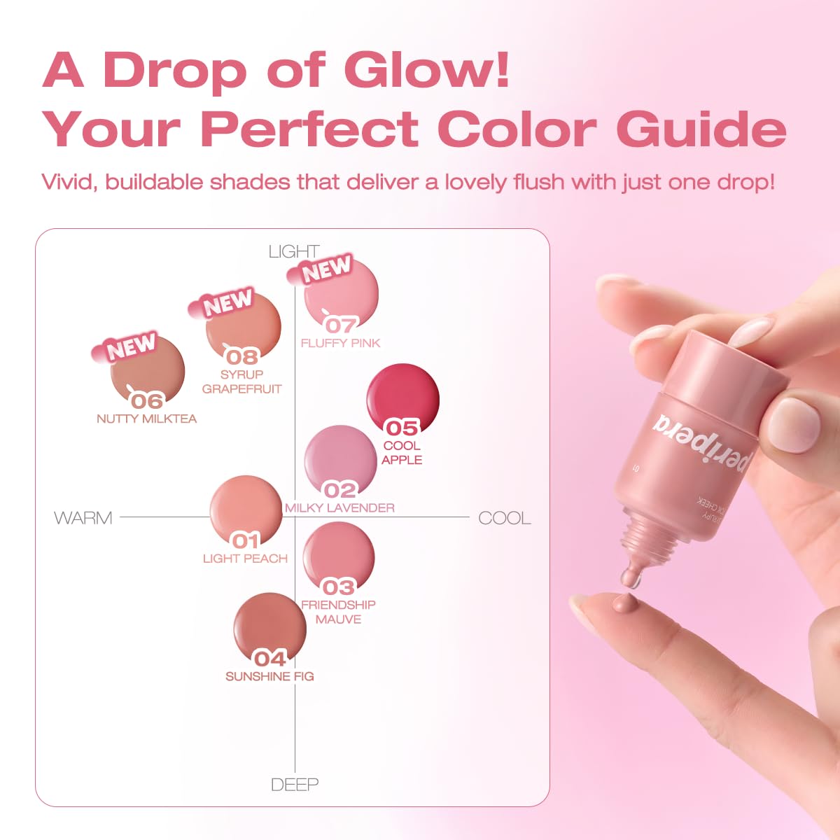 Peripera Syrupy Tok Cheek 01 Light Peach close-up pigment shows buildable color payoff