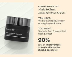 Perricone MD Cold Plasma SPF25 para cuello y escote, protección diaria.