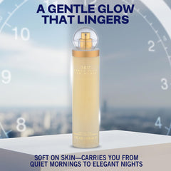 Perry Ellis 360° base ámbar, vetiver y almizcle para una estela duradera.