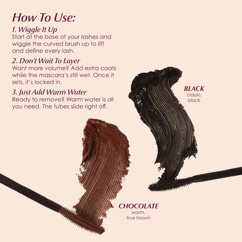 PERSONA Volumizing Tubing Mascara removable with warm water for easy cleanup