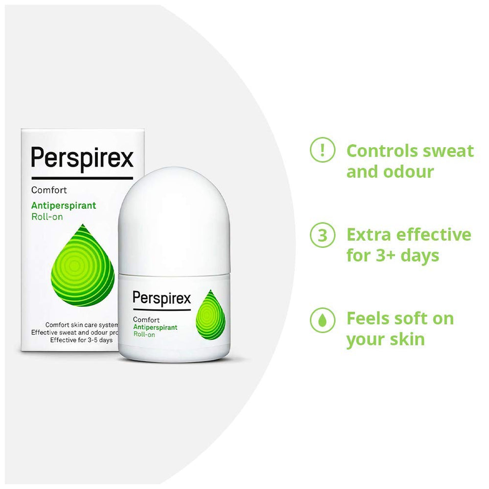 Perspirex Comfort sin fragancia, opción suave para piel sensible.