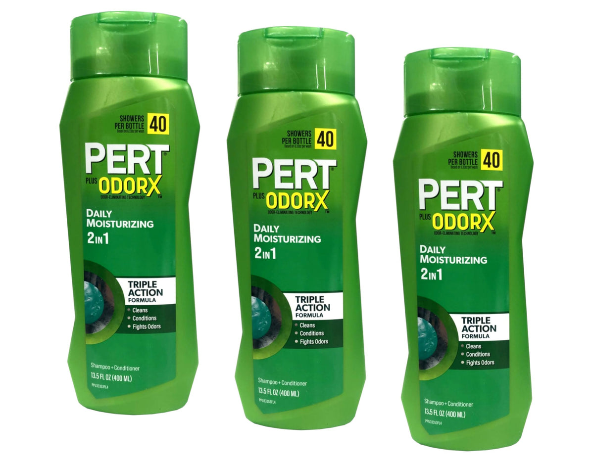 Pert Plus 2 en 1, botella derramando para lavado rápido.