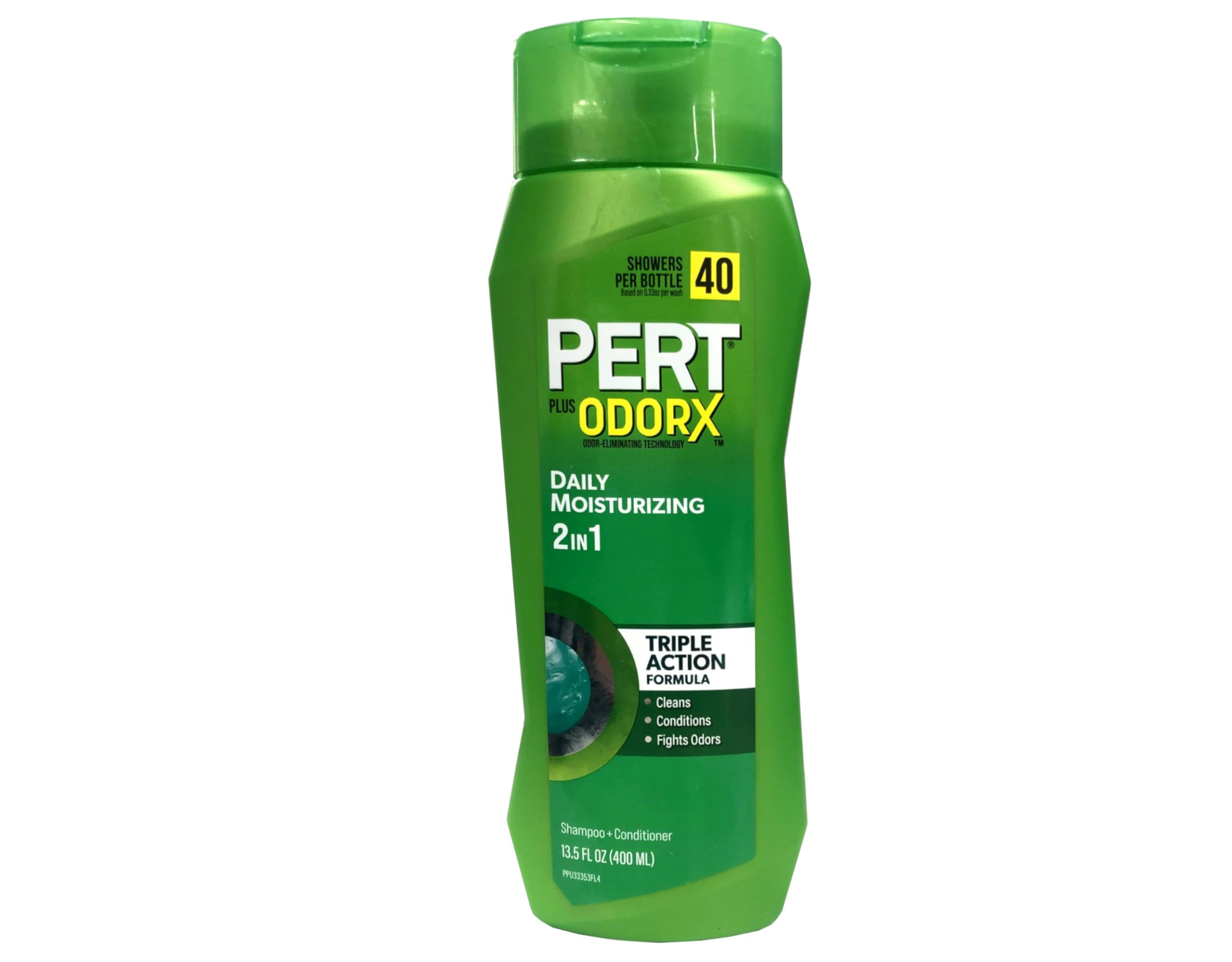 Pack de tres Pert Plus 2 en 1 para cabello normal en estante.