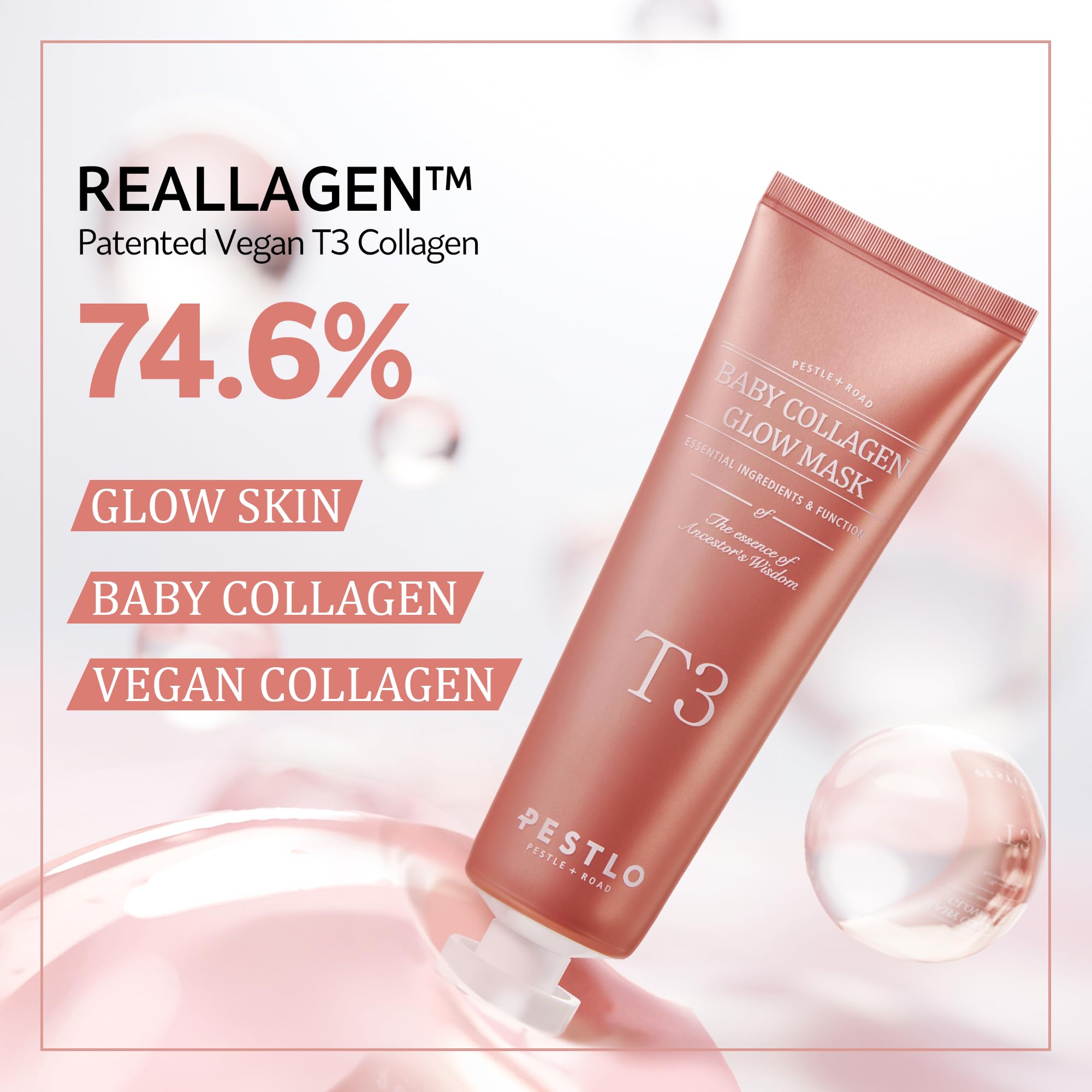 Textura suave de PESTLO Baby Collagen Glow Mask para hidratación