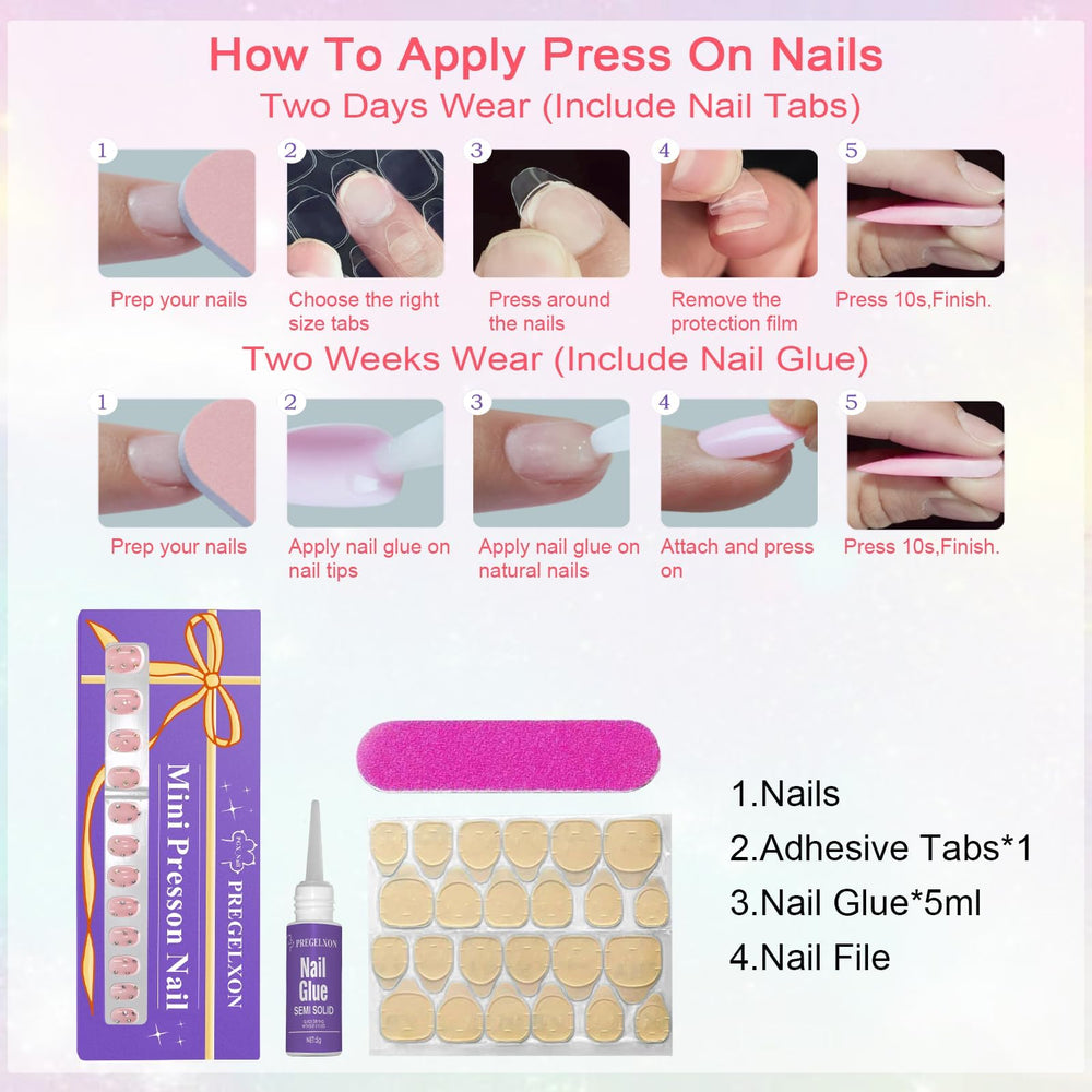 Pegatinas adhesivas PGELXON para uñas, solución rápida.
