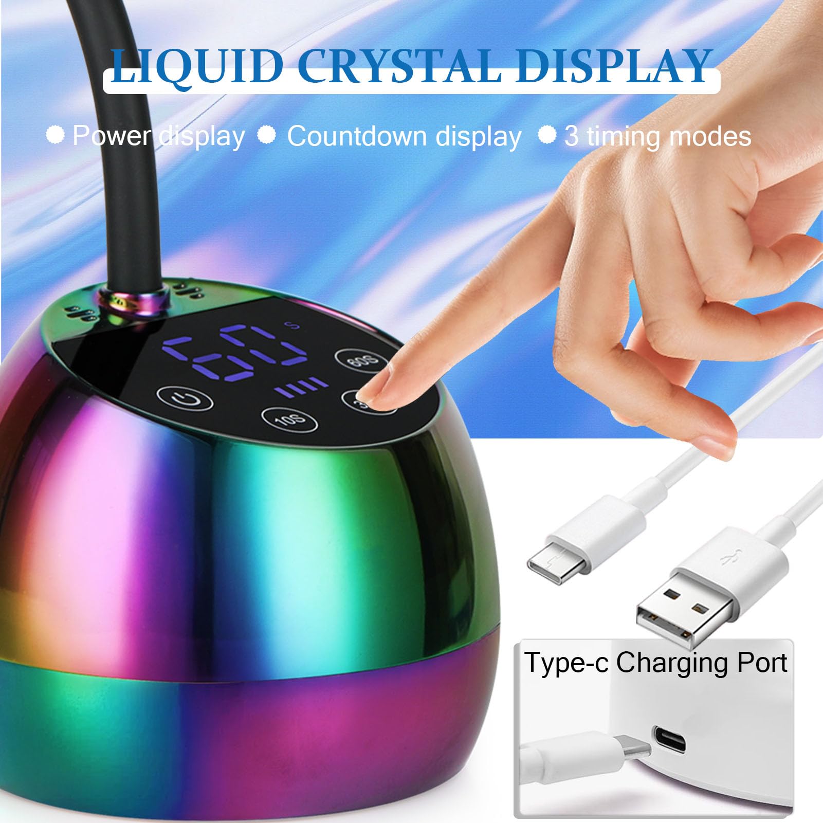 PHAIN U V LED lámpara base gruesa y cuello flexible