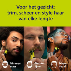 Tres hojas de acero para un rendimiento duradero en Philips OneBlade 360.