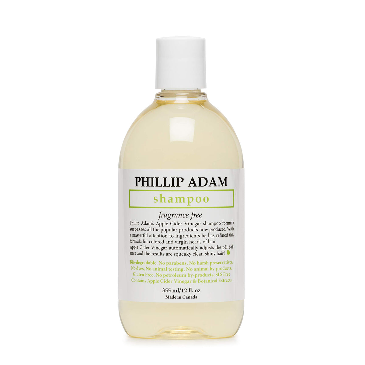 Phillip Adam shampoo sin fragancia en botella, ideal para piel sensible y uso diario