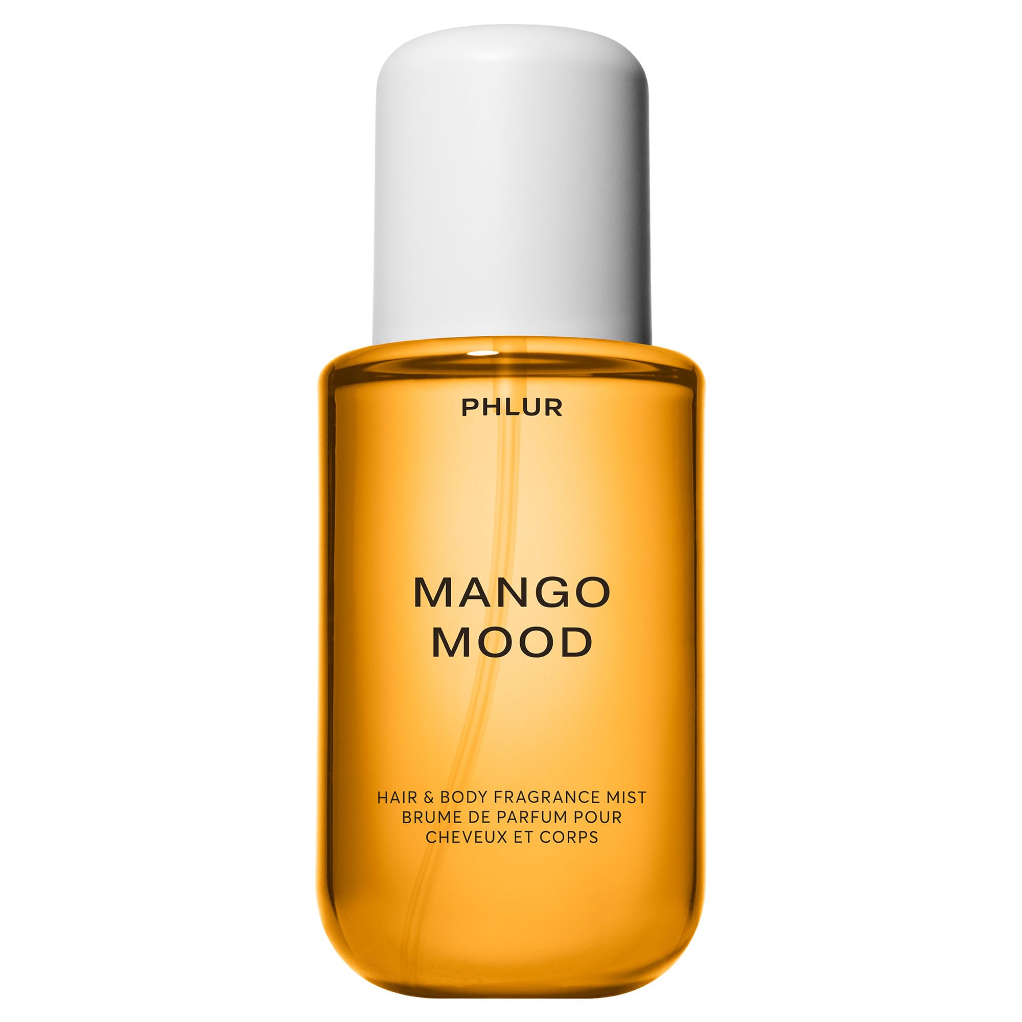 PHLUR Mango Mood bottle front view, ideal for daily hair and body fragrance.