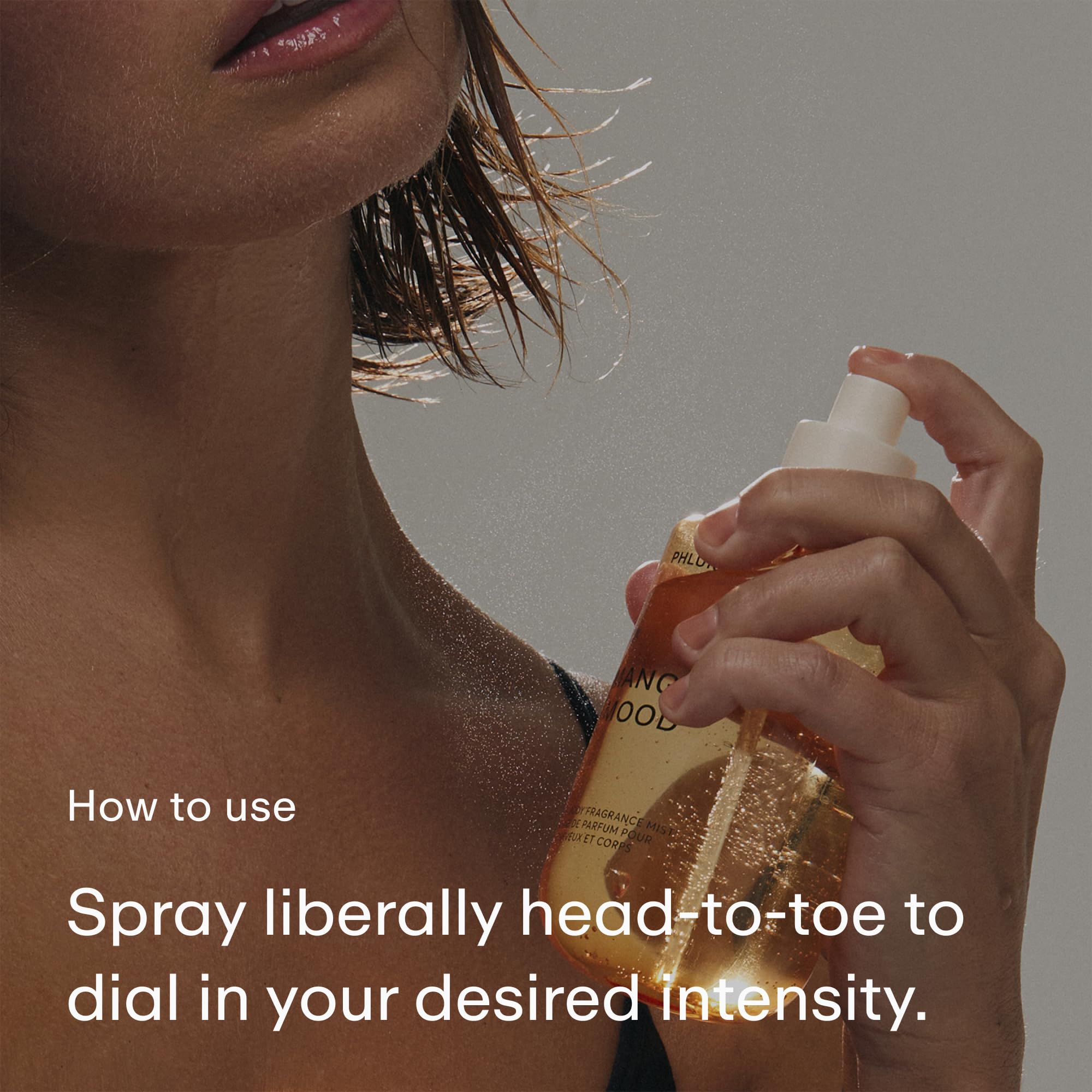 PHLUR Mango Mood swatch application, helps gauge scent intensity at a glance.