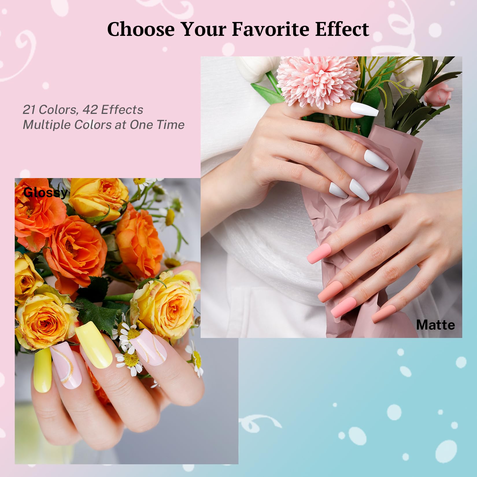 Mostrar colores vivos con el lote de esmaltes Phoenixy.