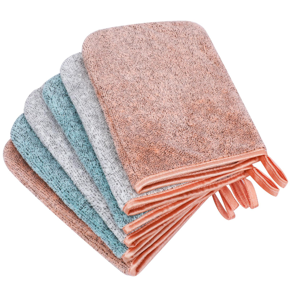 PHOGARY guantes microfibra 6-pack para ducha y exfoliación suave